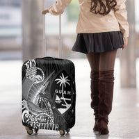 Guam Blue Marlin Fishing Luggage Cover Guahan Fish Hook Tattoo Black Version