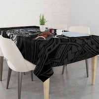 Guam Blue Marlin Fishing Tablecloth Guahan Fish Hook Tattoo Black Version