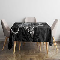 Guam Blue Marlin Fishing Tablecloth Guahan Fish Hook Tattoo Black Version