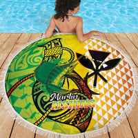 Hawaii Blue Marlin Fishing Beach Blanket Hawaiian Kanaka Kakau Reggae
