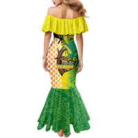 Hawaii Blue Marlin Fishing Family Matching Mermaid Dress and Hawaiian Shirt Hawaiian Kanaka Kakau Reggae LT14 - Polynesian Pride