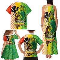 Hawaii Blue Marlin Fishing Family Matching Tank Maxi Dress and Hawaiian Shirt Hawaiian Kanaka Kakau Reggae LT14 - Polynesian Pride