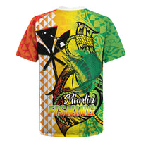 Hawaii Blue Marlin Fishing Rugby Jersey Hawaiian Kanaka Kakau Reggae
