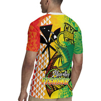 Hawaii Blue Marlin Fishing Rugby Jersey Hawaiian Kanaka Kakau Reggae