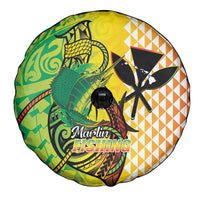 Hawaii Blue Marlin Fishing Spare Tire Cover Hawaiian Kanaka Kakau Reggae
