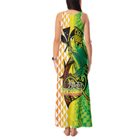 Hawaii Blue Marlin Fishing Tank Maxi Dress Hawaiian Kanaka Kakau Reggae