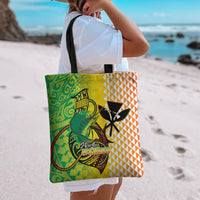 Hawaii Blue Marlin Fishing Tote Bag Hawaiian Kanaka Kakau Reggae
