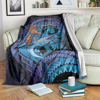 Personalised Blue Marlin Fishing New Zealand Blanket NZ Kiwi Cowboy Born To Fish