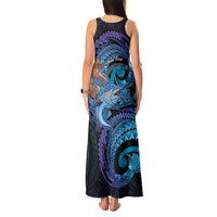Personalised Blue Marlin Fishing New Zealand Tank Maxi Dress NZ Kiwi Cowboy Born To Fish LT14 - Polynesian Pride
