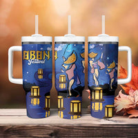 Japan Obon Festival Tumbler With Handle Sakura Lanterns With Bon Dance LT14 - Polynesian Pride