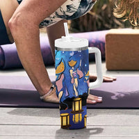 Japan Obon Festival Tumbler With Handle Sakura Lanterns With Bon Dance LT14 - Polynesian Pride