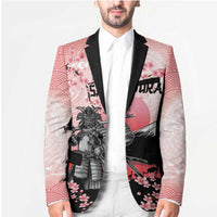 Personalised Japan Samurai Warrior Blazer Japanese Cherry Blossom Polynesian Pattern LT14 - Polynesian Pride