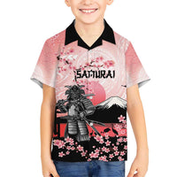 Personalised Japan Samurai Warrior Kid Hawaiian Shirt Japanese Cherry Blossom Polynesian Pattern LT14 Kid Pink - Polynesian Pride