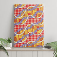 Hawaii Kahili Palaka Motifs Canvas Wall Art Hawaiian Honohono Pikake Lei