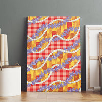 Hawaii Kahili Palaka Motifs Canvas Wall Art Hawaiian Honohono Pikake Lei