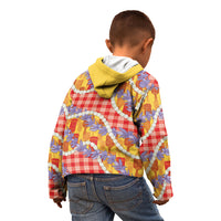 Hawaii Kahili Palaka Motifs Kid Hoodie Hawaiian Honohono Pikake Lei