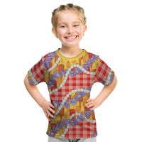 Hawaii Kahili Palaka Motifs Kid T Shirt Hawaiian Honohono Pikake Lei