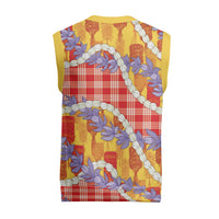 Hawaii Kahili Palaka Motifs Christmas Knitted V-Neck Vest Hawaiian Honohono Pikake Lei