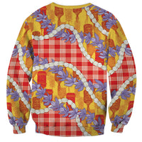 Hawaii Kahili Palaka Motifs Sweatshirt Hawaiian Honohono Pikake Lei