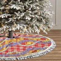 Hawaii Kahili Palaka Motifs Tree Skirt Hawaiian Honohono Pikake Lei