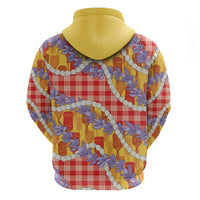 Hawaii Kahili Palaka Motifs Zip Hoodie Hawaiian Honohono Pikake Lei