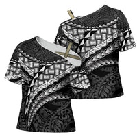 Hawaii Lauhala Tattoo Cross Shoulder Shirt Hawaiian Hala Leaf Weaving