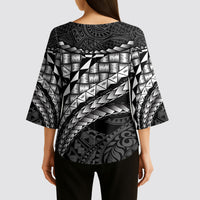 Hawaii Lauhala Tattoo Kimono Sleeve Blouse Hawaiian Hala Leaf Weaving