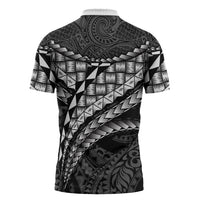 Hawaii Lauhala Tattoo Zipper Polo Shirt Hawaiian Hala Leaf Weaving LT14 - Polynesian Pride
