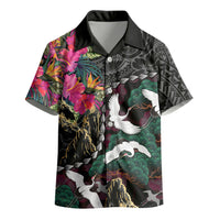 Hawaiian and Japanese Culture Kid Hawaiian Shirt Crane Sakura Hibiscus Tropical Vibes LT14 - Polynesian Pride