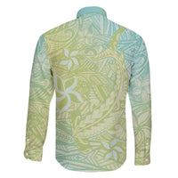 Baby Green Gradient Polynesia Family Matching Off Shoulder Short Dress and Hawaiian Shirt Hawaiian Tribal Hammerhead Shark Tattoo