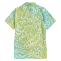 Baby Green Gradient Polynesia Family Matching Short Sleeve Bodycon Dress and Hawaiian Shirt Hawaiian Tribal Hammerhead Shark Tattoo LT14 - Polynesian Pride