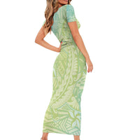 Baby Green Gradient Polynesia Family Matching Short Sleeve Bodycon Dress and Hawaiian Shirt Hawaiian Tribal Hammerhead Shark Tattoo LT14 - Polynesian Pride