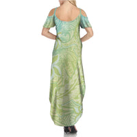 Baby Green Gradient Polynesia Family Matching Summer Maxi Dress and Hawaiian Shirt Hawaiian Tribal Hammerhead Shark Tattoo LT14 - Polynesian Pride