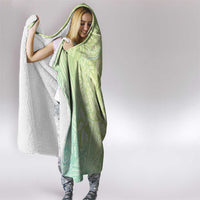 Baby Green Gradient Polynesia Hooded Blanket Hawaiian Tribal Hammerhead Shark Tattoo