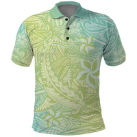 Baby Green Gradient Polynesia Polo Shirt Hawaiian Tribal Hammerhead Shark Tattoo LT14 Baby Green - Polynesian Pride