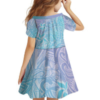 Baby Blue Gradient Polynesia Family Matching Off Shoulder Maxi Dress and Hawaiian Shirt Hawaiian Tribal Hammerhead Shark Tattoo LT14 - Polynesian Pride