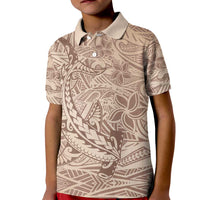 Pink Gradient Polynesia Kid Polo Shirt Hawaiian Tribal Hammerhead Shark Tattoo