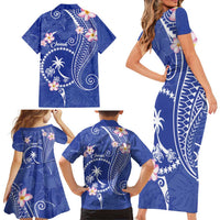 FSM Chuuk Constitution Day Family Matching Short Sleeve Bodycon Dress and Hawaiian Shirt Frangipani Flowers Polynesian Curves Style LT14 - Polynesian Pride