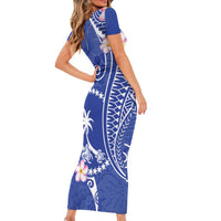 FSM Chuuk Constitution Day Family Matching Short Sleeve Bodycon Dress and Hawaiian Shirt Frangipani Flowers Polynesian Curves Style LT14 - Polynesian Pride