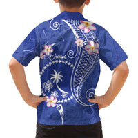 FSM Chuuk Constitution Day Family Matching Tank Maxi Dress and Hawaiian Shirt Frangipani Flowers Polynesian Curves Style LT14 - Polynesian Pride