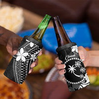 FSM Chuuk 4 in 1 Can Cooler Tumbler Turtle Tropical Flowers Polynesian - Black LT14 - Polynesian Pride