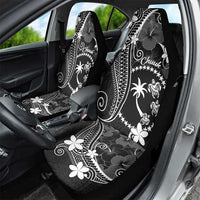 FSM Chuuk Car Seat Cover Turtle Tropical Flowers Polynesian - Black
