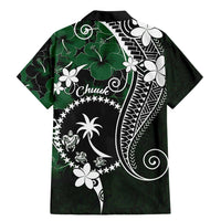 FSM Chuuk Family Matching Mermaid Dress and Hawaiian Shirt Turtle Tropical Flowers Polynesian - Green LT14 - Polynesian Pride
