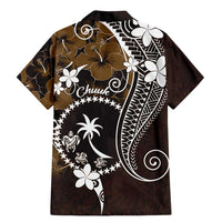 FSM Chuuk Family Matching Mermaid Dress and Hawaiian Shirt Turtle Tropical Flowers Polynesian - Brown LT14 - Polynesian Pride