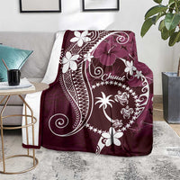 FSM Chuuk Blanket Turtle Tropical Flowers Polynesian - Pink