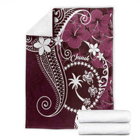 FSM Chuuk Blanket Turtle Tropical Flowers Polynesian - Pink