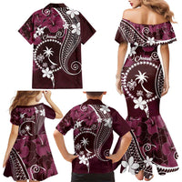 FSM Chuuk Family Matching Mermaid Dress and Hawaiian Shirt Turtle Tropical Flowers Polynesian - Pink LT14 - Polynesian Pride