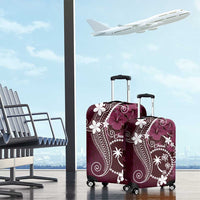 FSM Chuuk Luggage Cover Turtle Tropical Flowers Polynesian - Pink