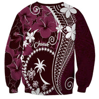 FSM Chuuk Sweatshirt Turtle Tropical Flowers Polynesian - Pink