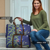 Personalized New Zealand Pukeko Christmas Travel Bag Meri Kirihimete Taniko Ponga Koru Blue - Polynesian Pride